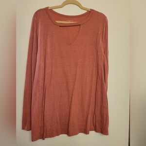 Lane Bryant Long Sleeve Top in Coral